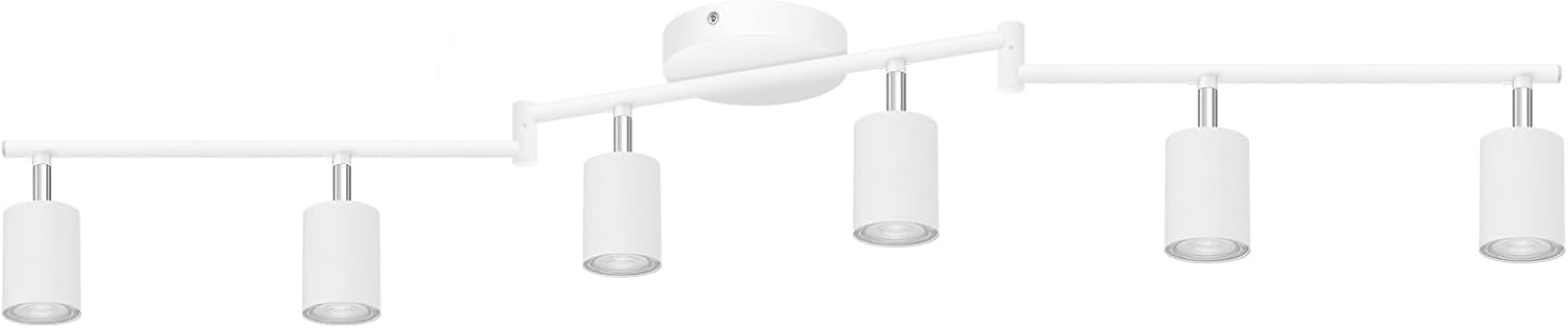 4 Light Track Lighting Kit Kitchen, Black Track Lighting Fixtures Ceiling, 4 Way Modern Flexible Spot Track Lighting, Industrial LED Lights for Room Hallway Bedroom(GU10 Socket, Bulb Not Included)