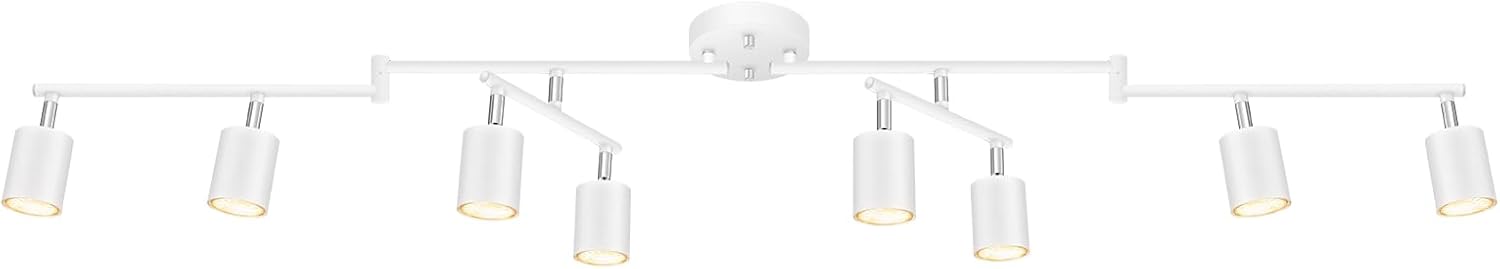 4 Light Track Lighting Kit Kitchen, Black Track Lighting Fixtures Ceiling, 4 Way Modern Flexible Spot Track Lighting, Industrial LED Lights for Room Hallway Bedroom(GU10 Socket, Bulb Not Included)