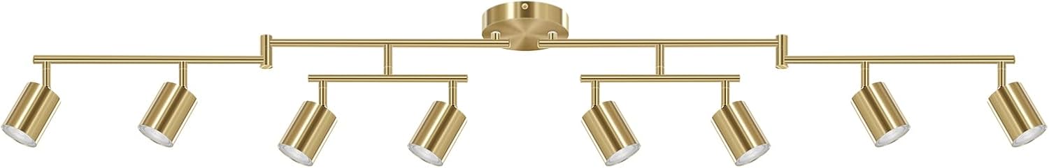 AUQUEE 8 Light Track Lighting Fixtures Ceiling, Matte Black Kichen Track Lighting Fixtures, Rotatable Light Heads, Adjustable Modern LED Track Lights for Kitchen/Hallway, No GU10 Bulb