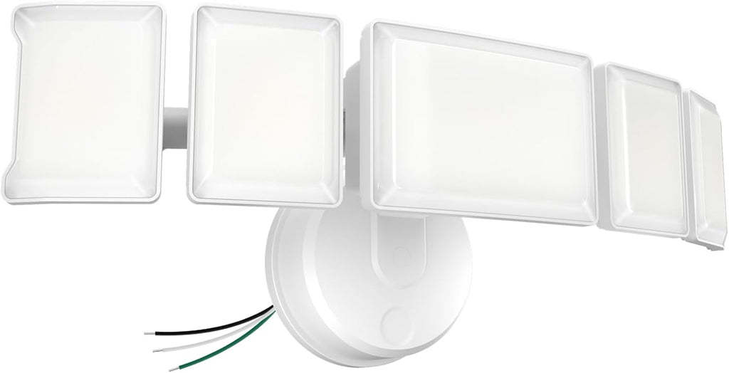 Olafus 130W Flood Light Outdoor, Switch Controlled 13000LM LED Security Light, IP65 Waterproof Outside Floodlight with 5 Adjustable Heads, 6500K Exterior Flood Light Fixture Wired for House Yard Black