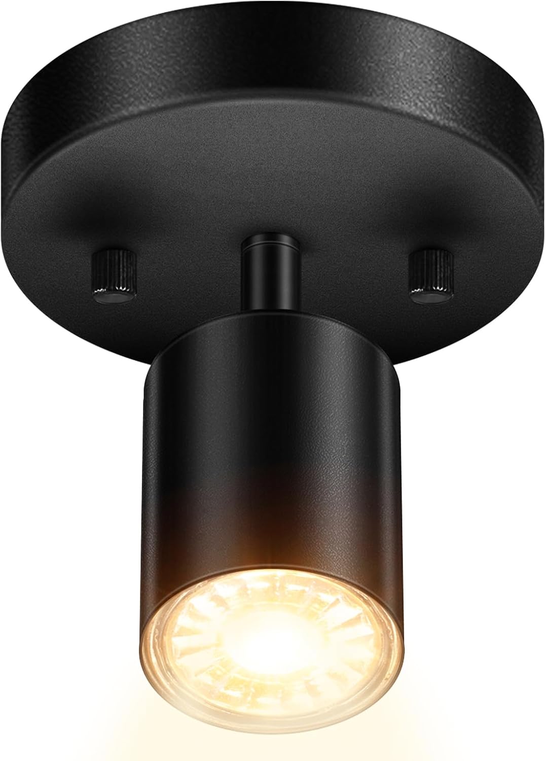 4 Light Track Lighting Kit Kitchen, Black Track Lighting Fixtures Ceiling, 4 Way Modern Flexible Spot Track Lighting, Industrial LED Lights for Room Hallway Bedroom(GU10 Socket, Bulb Not Included)