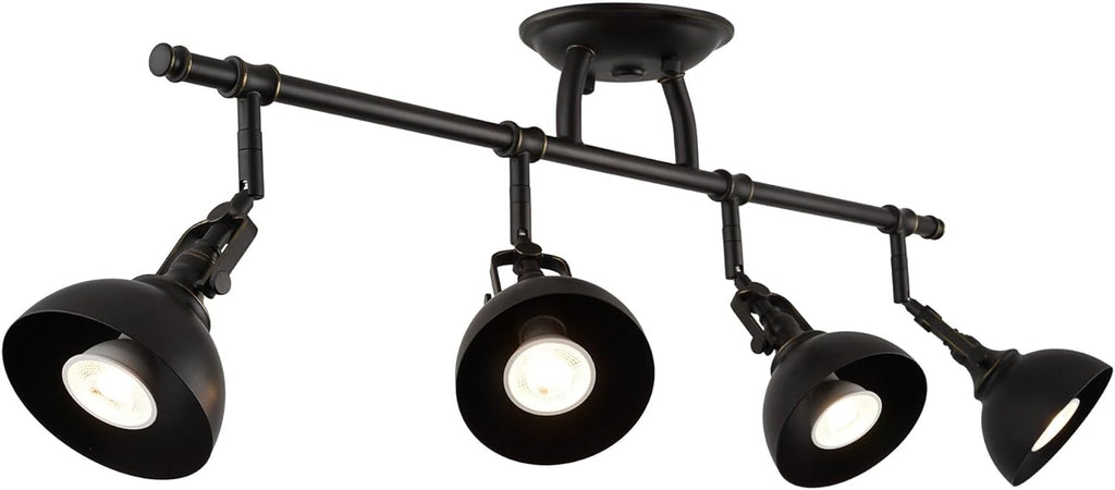 Kira Home Broadway 30" Industrial 4-Light Directional Track Lighting, Vintage Wall/Ceiling Light + Adjustable Heads, Oil Rubbed Bronze Finish