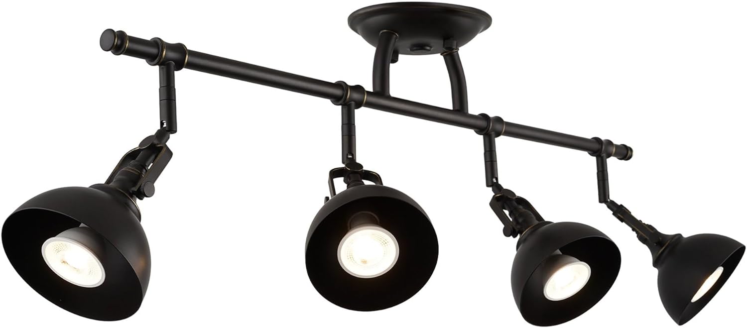 Kira Home Broadway 30" Industrial 4-Light Directional Track Lighting, Vintage Wall/Ceiling Light + Adjustable Heads, Oil Rubbed Bronze Finish