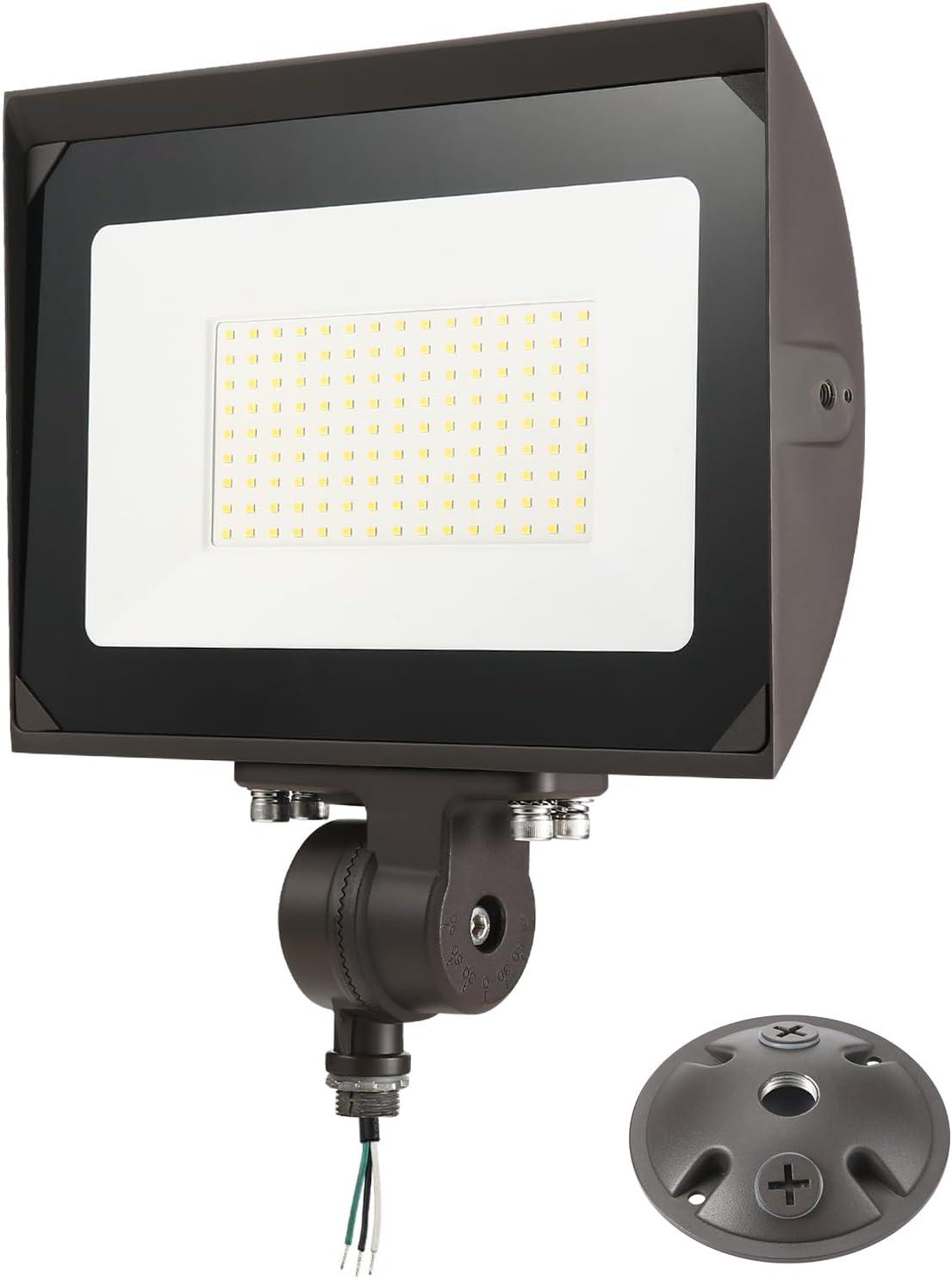 30W Outdoor LED Flood Light With 1/2" Knuckle Mount (Plate Included), 5000K Daylight 3600LM 120V, UL Waterproof LED Security FLood Lighting for Wall Wash /Sign/Flagpole/Tree/Yards/Advertising Boards