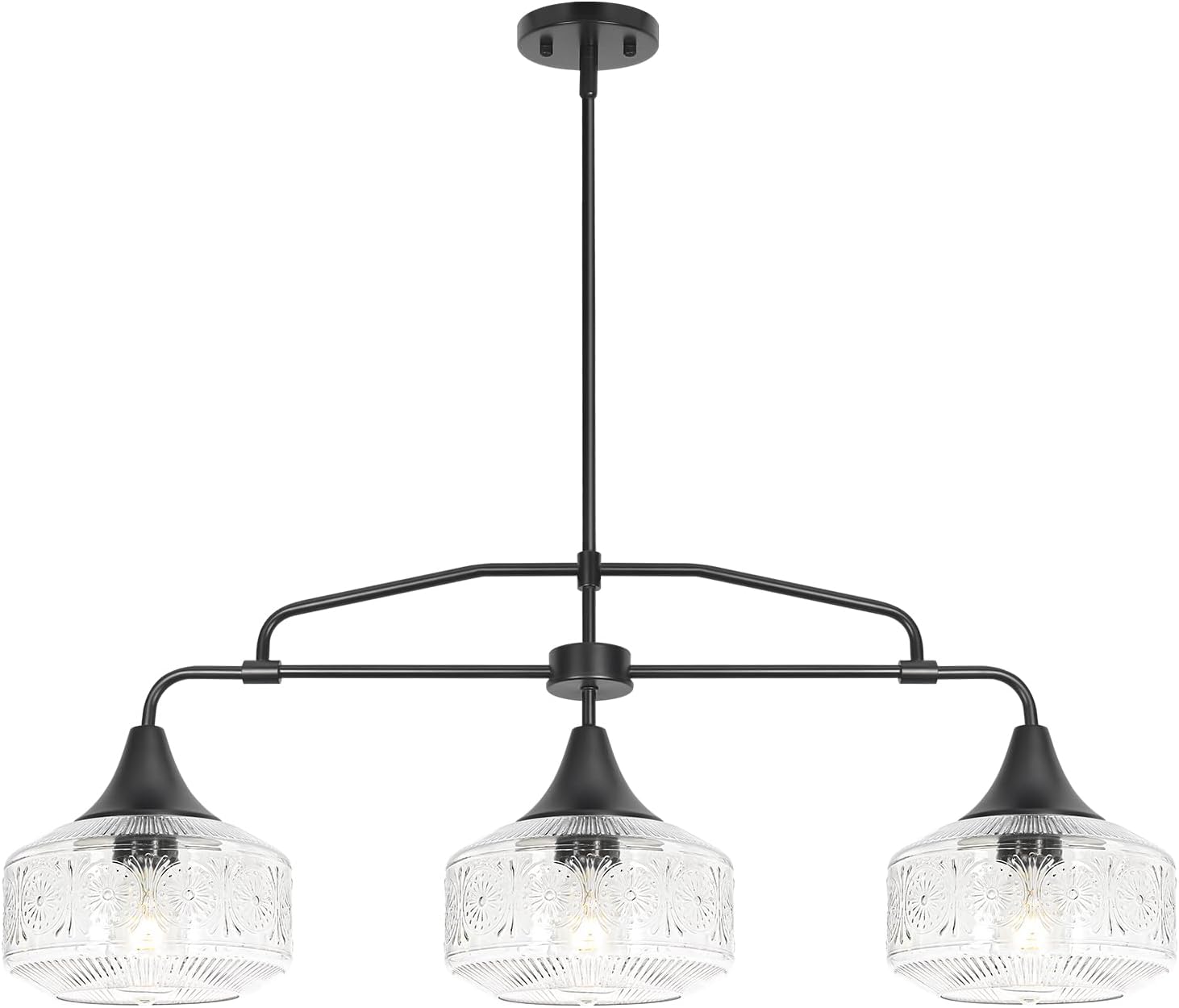 9'' Antique Gold Pendant Light with Clear Glass, Vintage Adjustable Pendant Lights Kitchen Island Brushed Pendant Lights Convertible Ceiling Mount Or Hanging Fixture for Hallway Bathroom,Brown Bronze