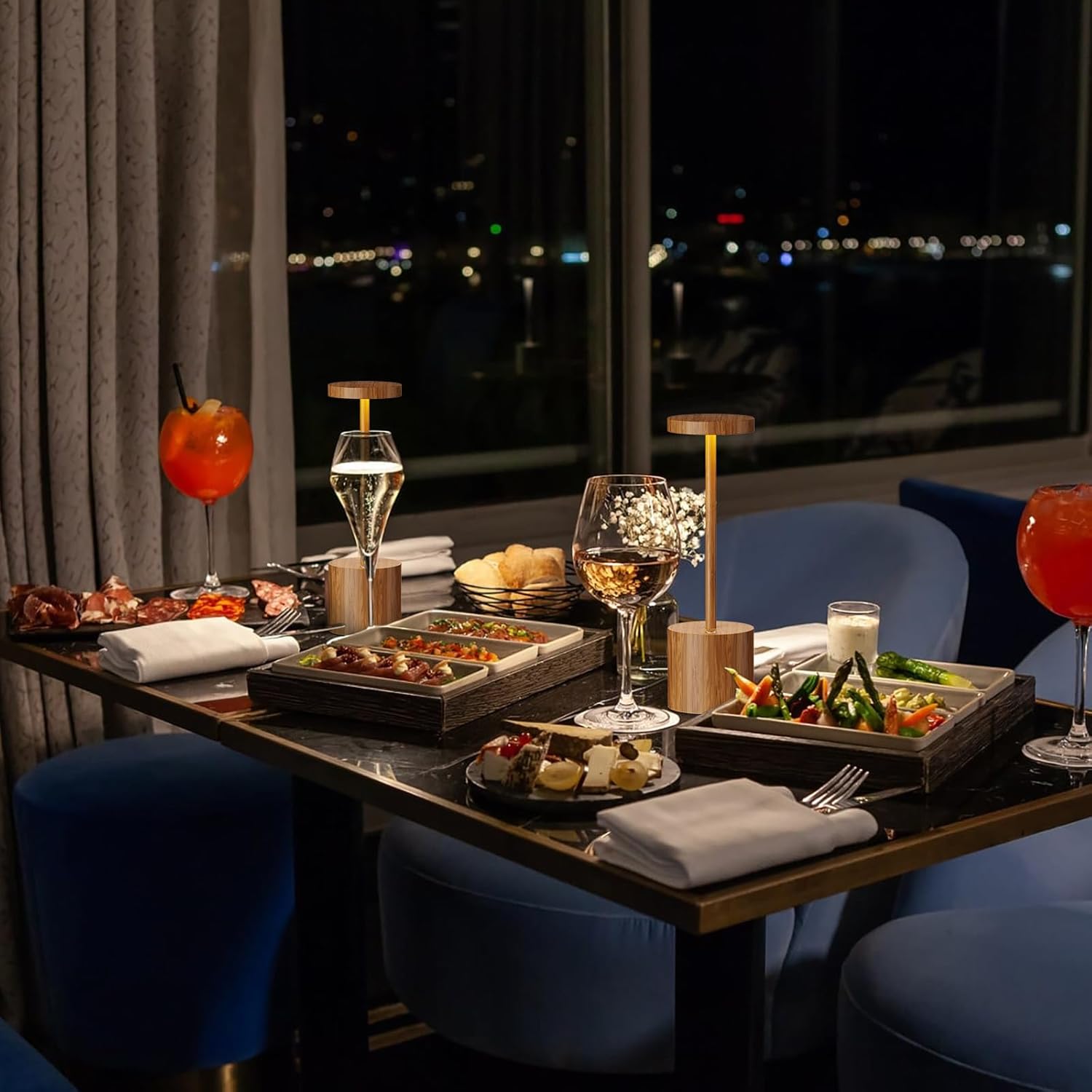 SAKRINGT 2 Pack Cordless Table Lamp Rechargeable,5000mAh Battery Operated Portable LED Table Light,Dimming Desk Lamp for Patio/Restaurant/Outdoor