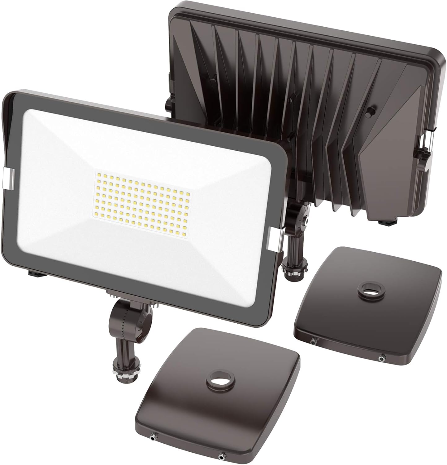 HYPERLITE 70W Flood Lights Outdoor 2 Pack, LED Flood Light with Knuckle Mount, Floodlight Wall Mount 5000K 7,700Lm IP65 Waterproof LED Security Lights for Yard Garden Garage UL Listed