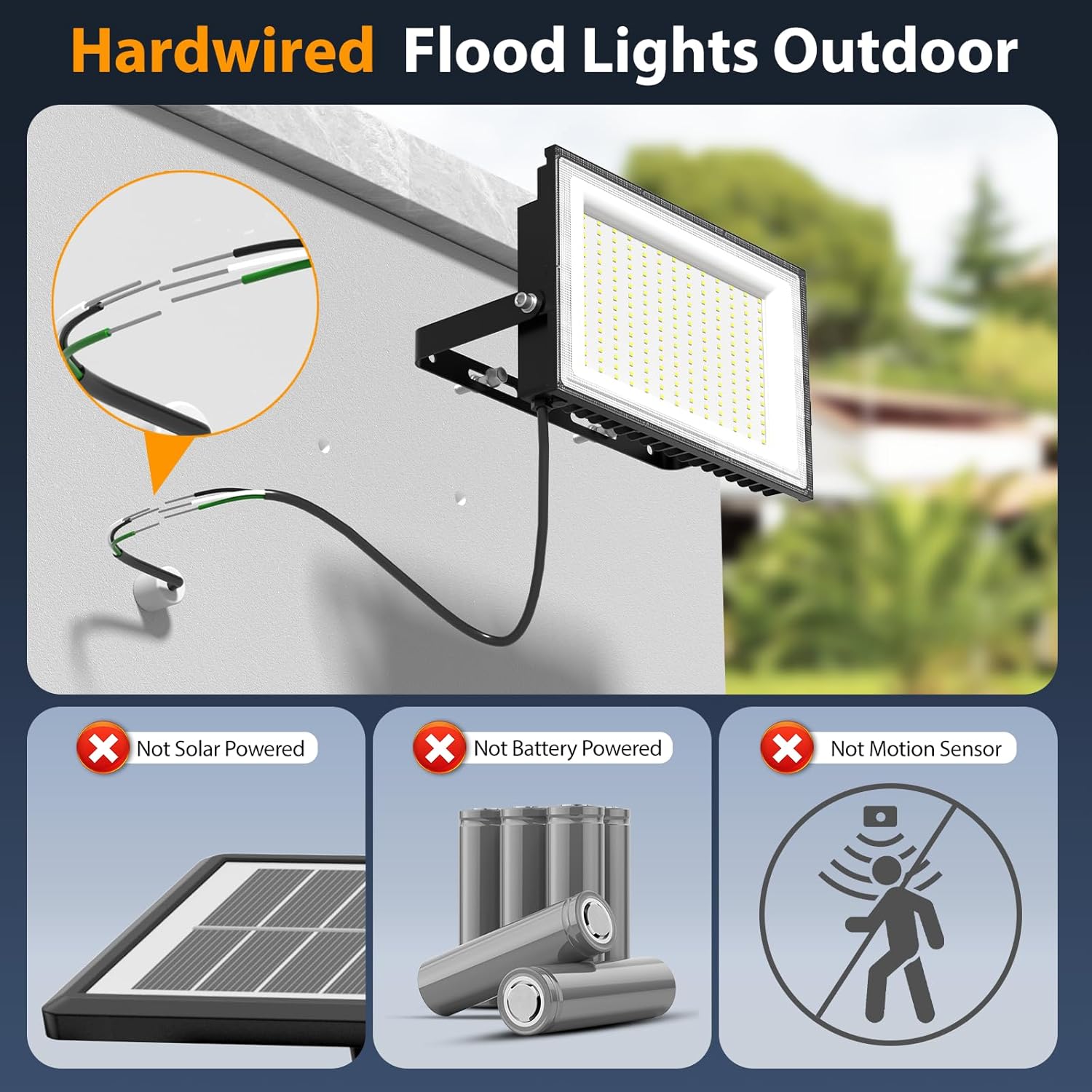 Onforu 200W LED Flood Lights Outdoor, 18000LM Bright Security Light, IP66 Waterproof Outdoor LED Lights, 6500K Daylight White Floodlight for Garage, Yard, Garden, Stadium, Playground, Arena(2 Pack)