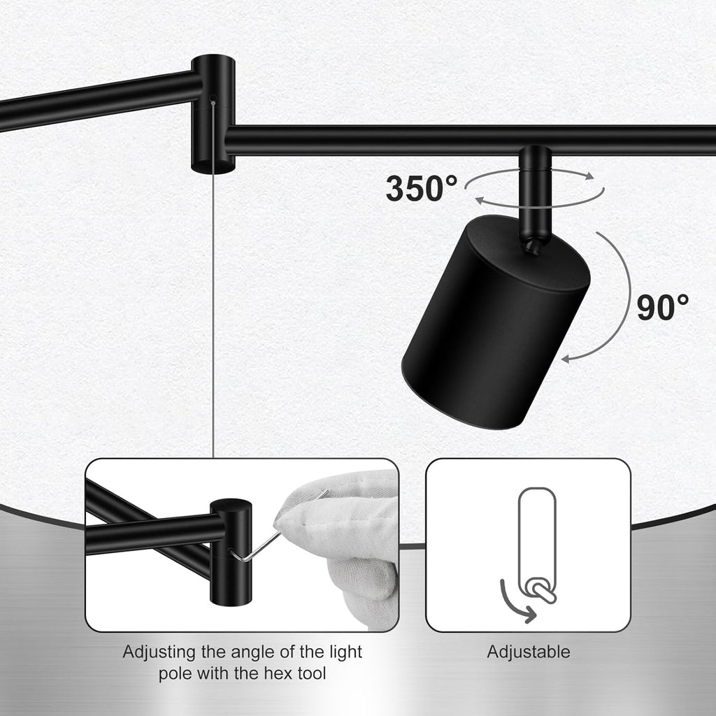 AUQUEE 8 Light Track Lighting Fixtures Ceiling, Matte Black Kichen Track Lighting Fixtures, Rotatable Light Heads, Adjustable Modern LED Track Lights for Kitchen/Hallway, No GU10 Bulb