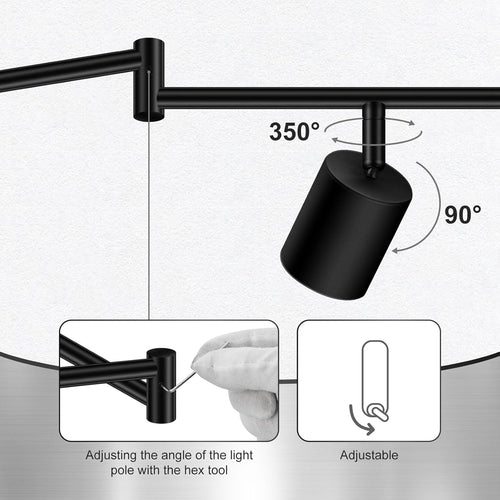 AUQUEE 8 Light Track Lighting Fixtures Ceiling, Matte Black Kichen Track Lighting Fixtures, Rotatable Light Heads, Adjustable Modern LED Track Lights for Kitchen/Hallway, No GU10 Bulb