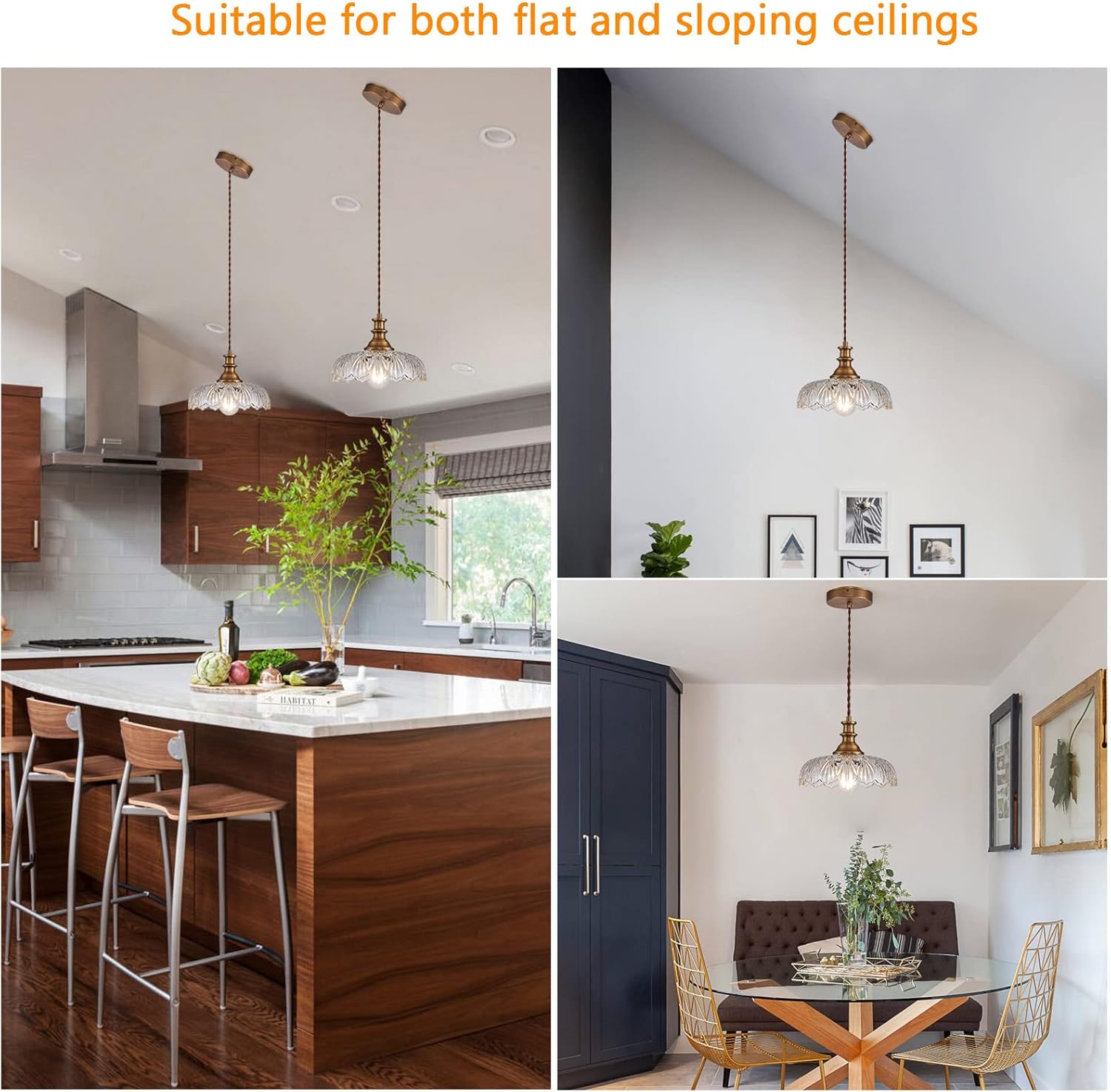 HDDFL Vintage Pendant Lights Fixture Modern Pendant Lighting Fixtures Hanging Lamp for Kitchen Island Bedroom Living Room Hallway