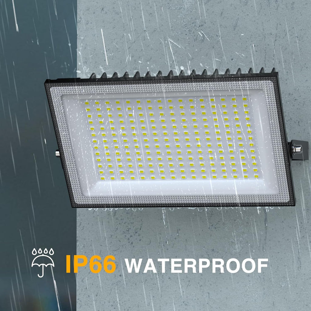 Onforu 200W LED Flood Lights Outdoor, 18000LM Bright Security Light, IP66 Waterproof Outdoor LED Lights, 6500K Daylight White Floodlight for Garage, Yard, Garden, Stadium, Playground, Arena(2 Pack)