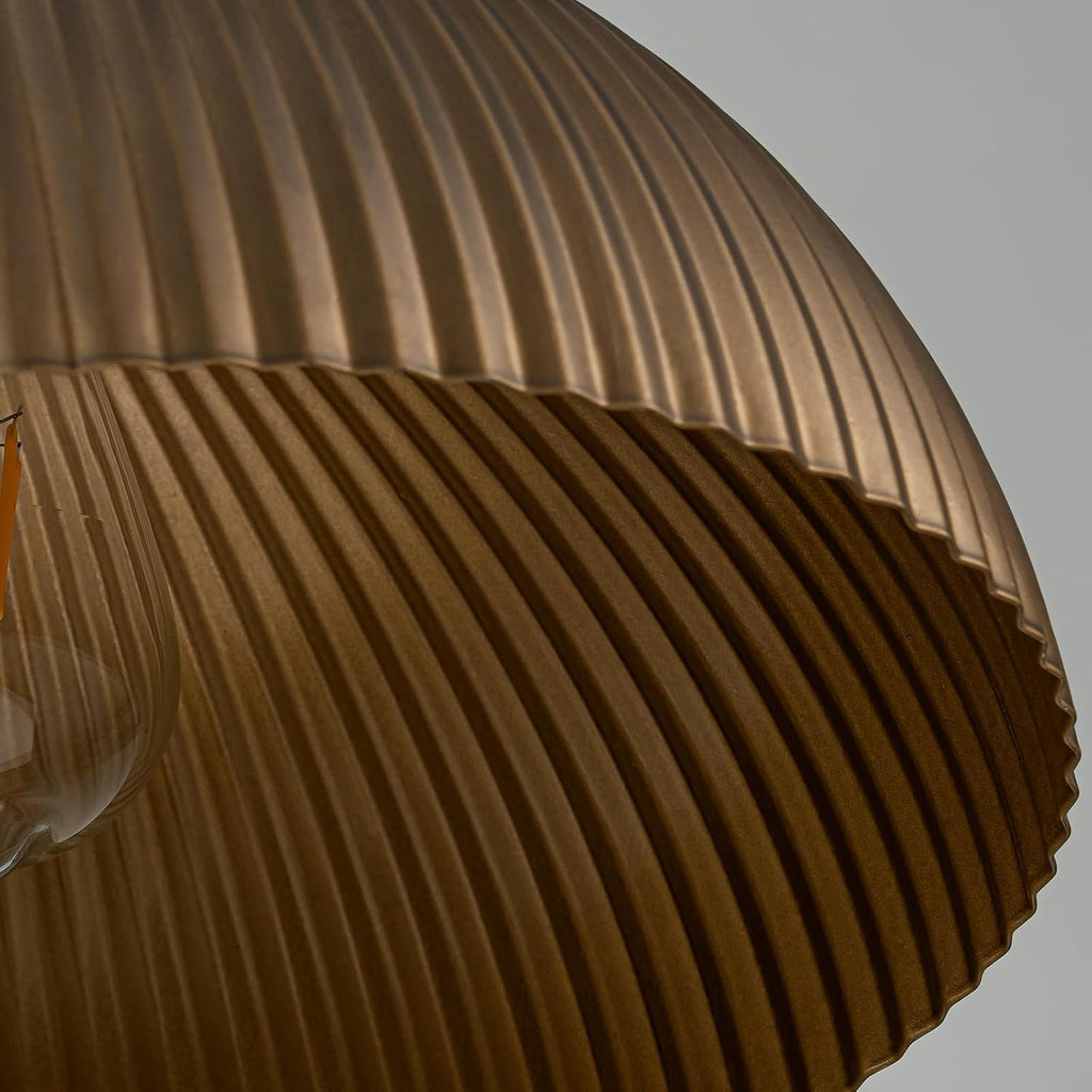 Vintage Antique Brass Dome Pendant Light, 12'' Pendant Lights Kitchen Island, Hanging Ceiling Light Striped Metal Shade