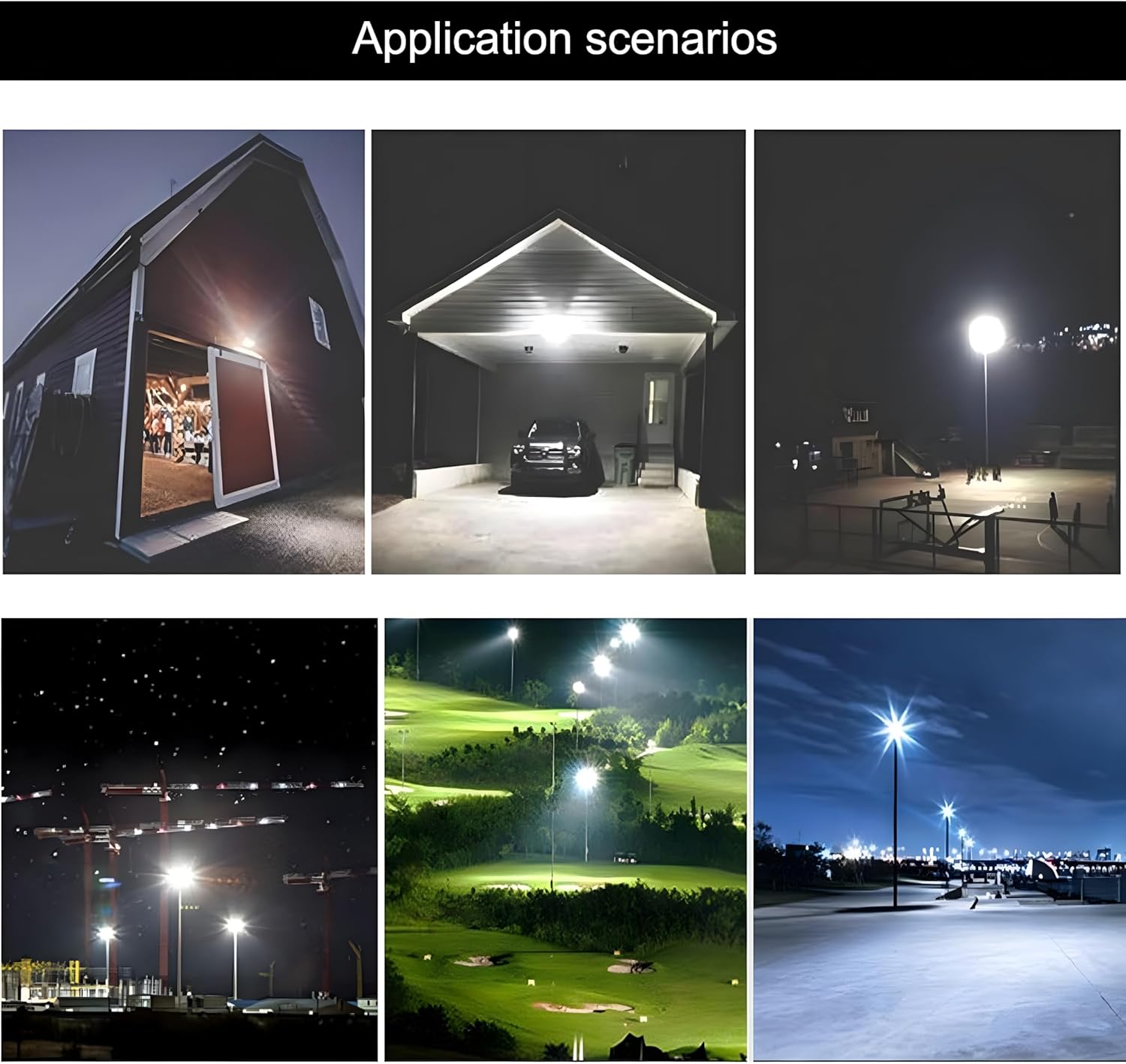 STARFISHHOME 4 Pack-100W LED Flood Light Outdoor,11000LM LED Work Light with US Plug,6000K Daylight White,IP67 Waterproof Outdoor Floodlights for Yard,Garden,Playground