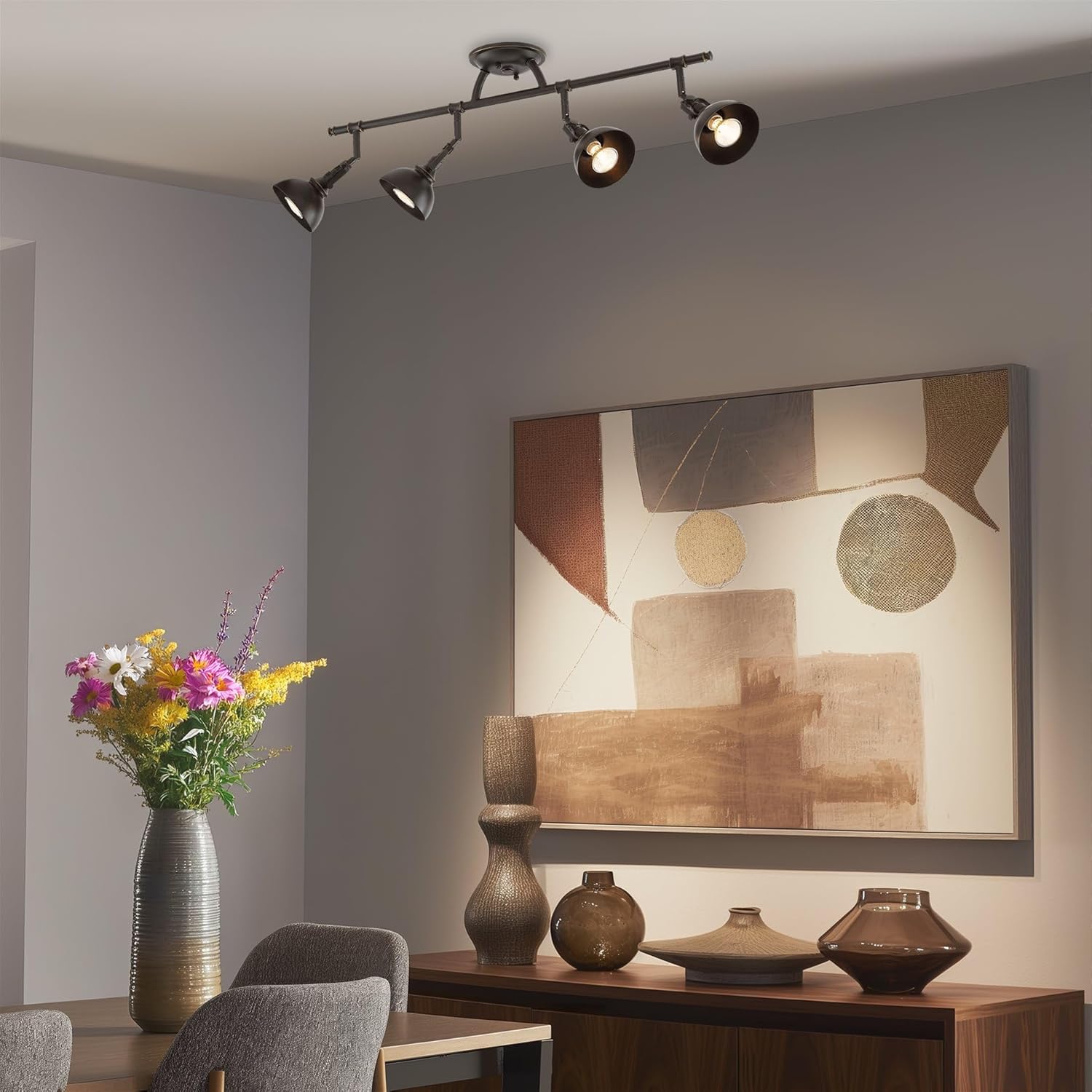 Kira Home Broadway 30" Industrial 4-Light Directional Track Lighting, Vintage Wall/Ceiling Light + Adjustable Heads, Oil Rubbed Bronze Finish