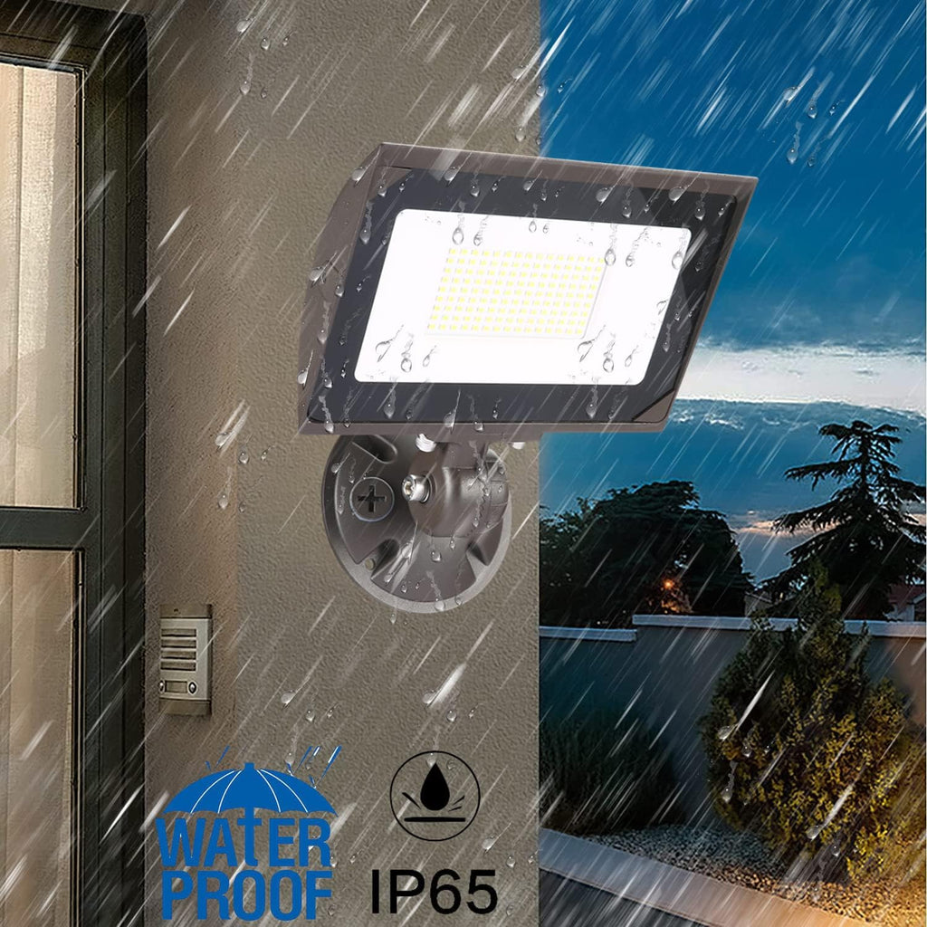 30W Outdoor LED Flood Light With 1/2" Knuckle Mount (Plate Included), 5000K Daylight 3600LM 120V, UL Waterproof LED Security FLood Lighting for Wall Wash /Sign/Flagpole/Tree/Yards/Advertising Boards