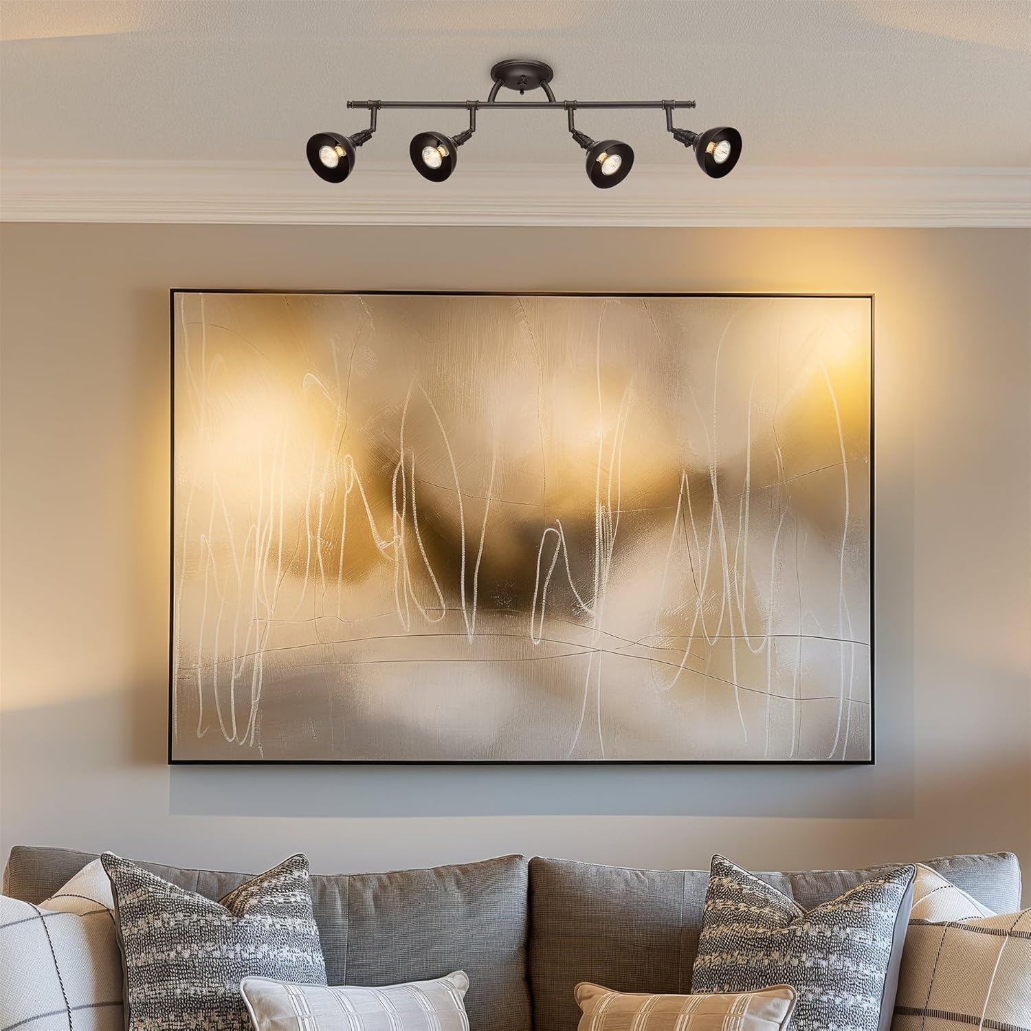 Kira Home Broadway 30" Industrial 4-Light Directional Track Lighting, Vintage Wall/Ceiling Light + Adjustable Heads, Oil Rubbed Bronze Finish