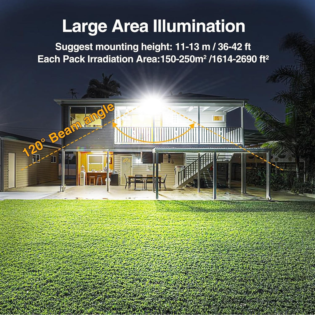 Onforu 200W LED Flood Lights Outdoor, 18000LM Bright Security Light, IP66 Waterproof Outdoor LED Lights, 6500K Daylight White Floodlight for Garage, Yard, Garden, Stadium, Playground, Arena(2 Pack)